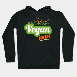 Green Vegan for Life Logo, Go Vegan Hoodie